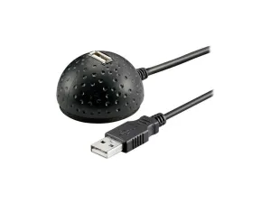 Kabel USB 2.0 GOOBAY prodlužovací s podstavcem na stůl, černý #3753006