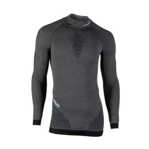 UYN Cyklistické tričko s dlhým rukávom - FUSYON MERINO - šedá/čierna #2745621