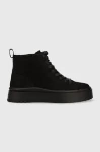 Kožené členkové topánky Vagabond Shoemakers Stacy dámske, čierna farba, na platforme, #5145811