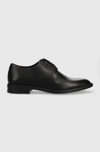 Kožené poltopánky Vagabond Shoemakers Frances 2.0 dámske, čierna farba, na plochom podpätku #272985