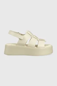 Kožené sandále Vagabond Shoemakers Courtney dámske, béžová farba, na platforme #7241616