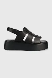 Kožené sandále Vagabond Shoemakers Courtney dámske, čierna farba, na platforme #7122904