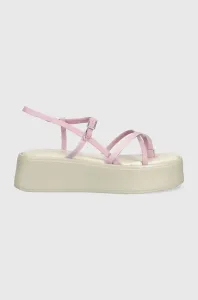 Kožené sandále Vagabond Shoemakers Courtney dámske, ružová farba, na platforme #228869