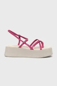 Kožené sandále Vagabond Shoemakers Courtney dámske, ružová farba, na platforme