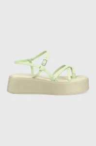 Kožené sandále Vagabond Shoemakers Courtney dámske, zelená farba, na platforme #7253308