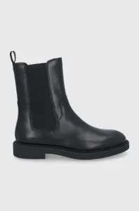 Kožené topánky Chelsea Vagabond Shoemakers dámske, čierna farba, na plochom podpätku