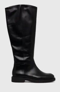 Kožené topánky Vagabond Shoemakers Alex W dámske, čierna farba, na plochom podpätku, jemne zateplené #183760