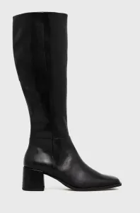 Kožené čižmy Vagabond Shoemakers Stina dámske, čierna farba, na podpätku #7862895
