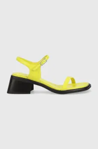 Kožené sandále Vagabond Shoemakers INES dámske, zelená farba, na podpätku #8165795