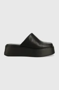 Kožené šľapky Vagabond Shoemakers Courtney dámske, čierna farba, na platforme #8937035