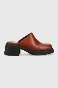 Kožené šľapky Vagabond Shoemakers DORAH dámske, hnedá farba, na podpätku #8676407
