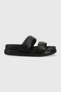 Kožené šľapky Vagabond Shoemakers ERIN dámske, čierna farba, na platforme #8508304
