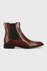 Kožené topánky chelsea Vagabond Shoemakers Frances 2.0 dámske, hnedá farba, na plochom podpätku, #8834197