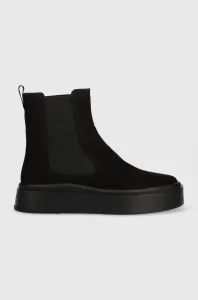 Semišové topánky chelsea Vagabond Shoemakers Stacy dámske, čierna farba, na platforme, #8520862