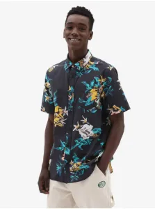 Black Mens Flowered Shirt VANS Kessel SS Shirt - Men #6941524
