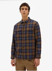 Brown-blue men's plaid flannel shirt VANS Sycamore - Men #8563818