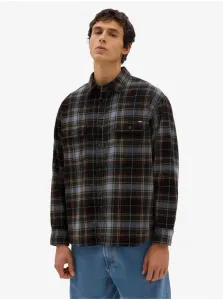 Men's Dark Brown Plaid Flannel Shirt VANS Mayhill - Men's #8563793