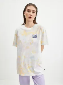 Žlto-biele dámske vzorované tričko VANS #699889