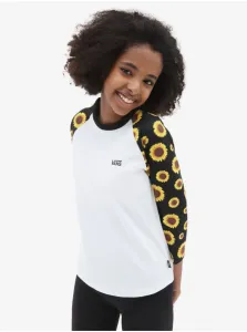 Černo-biele dievčenské tričko s dlhým rukávom VANS Sunlit #650117