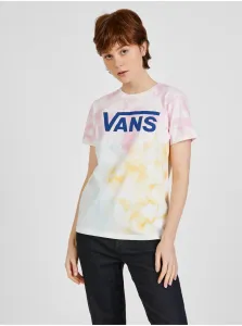 Yellow-cream women's patterned T-shirt VANS - Women #2865205