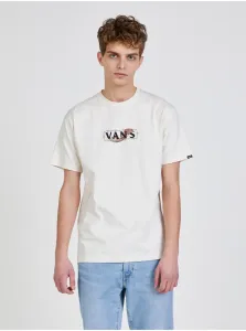 Bavlnené tričko Vans béžová farba, s potlačou #200078