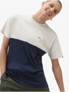 Bavlnené tričko Vans tmavomodrá farba, s potlačou #200075