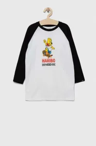 Detská bavlnená košeľa s dlhým rukávom Vans x Haribo biela farba, vzorovaná #8835620