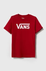 Detské bavlnené tričko Vans BY VANS CLASSIC KIDS červená farba, s potlačou