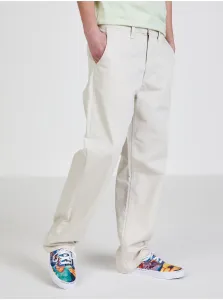 Nohavice Vans pánske, béžová farba, strih chinos #200795