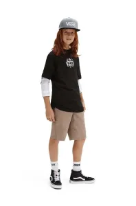 Detské bavlnené tričko Vans BONE YARD SS Black čierna farba, s potlačou