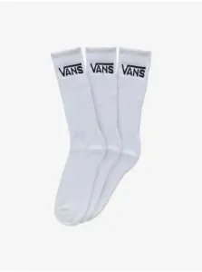 Sada troch párov bielych pánskych ponožiek VANS Classic Crew