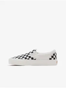 Black and cream checkered slip on sneakers VANS - Women #5631616