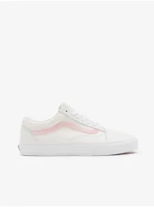 Ružovo-biele pánske kožené topánky VANS Old Skool #9179983