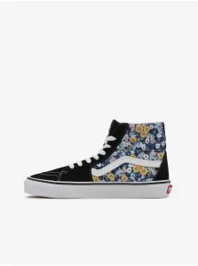 Vans Blue Black Womens Patterned Ankle Sneakers with Suede Details - Women #4190946