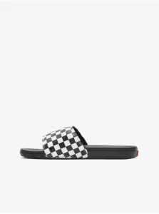 Bielo-čierne vzorované papuče VANS Checkerboard Mens La Costa #3823105
