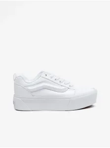 White women's sneakers with suede details VANS Knu Stack - Women
