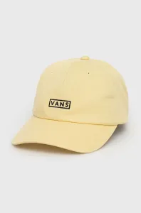 Bavlnená čiapka Vans žltá farba, s nášivkou