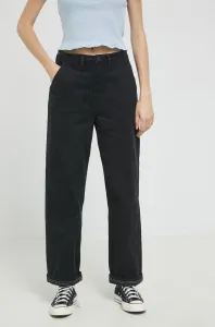 Nohavice Vans dámske, čierna farba, široké, vysoký pás #5233204