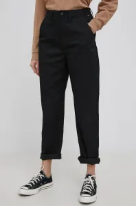 Nohavice Vans VN0A5JOHBLK1-BLACK, dámske, čierna farba, rovné, vysoký pás #9413701
