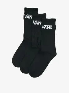 Sada troch párov unisex ponožiek v čiernej farbe VANS Classic Crew
