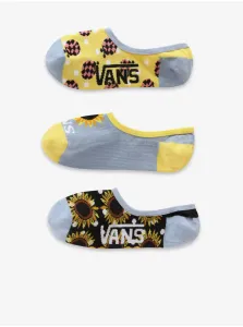 Sada troch párov dámskych vzorovaných ponožiek v šedej, žltej a čiernej farbe VANS