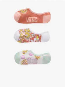Set of three pairs of women's floral socks in white and pink VANS Fl - Ladies #6419597
