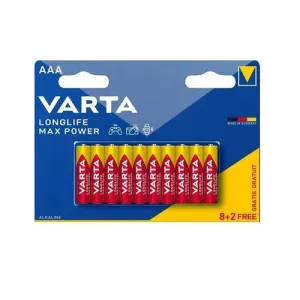 VARTA alkalická batéria Longlife Max Power AAA 8 + 2 ks