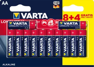Varta Longlife Max Power AA 8+4 (Double blister) 12 ks
