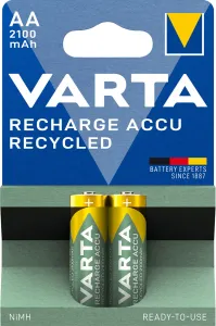 VARTA nabíjateľná batéria Recharge Accu Recycled AA 2100 mAh R2U 2 ks