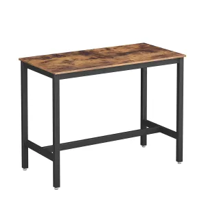 VASAGLE Barový jedálenský stôl industriálny hnedý 120 x 60 cm