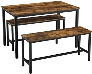 Jedálenský stôl s lavicami Vasagle Irma hnedý