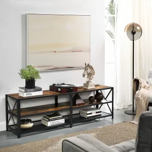 VASAGLE TV stolík priemyselný hnedý 140 x 50 x 39 cm #7821680