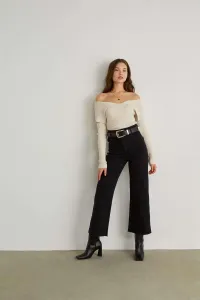 VATKALI Dámske antracitové rozšírené široké džínsy
