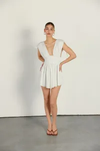 VATKALI Krátke asymetrické šaty biele